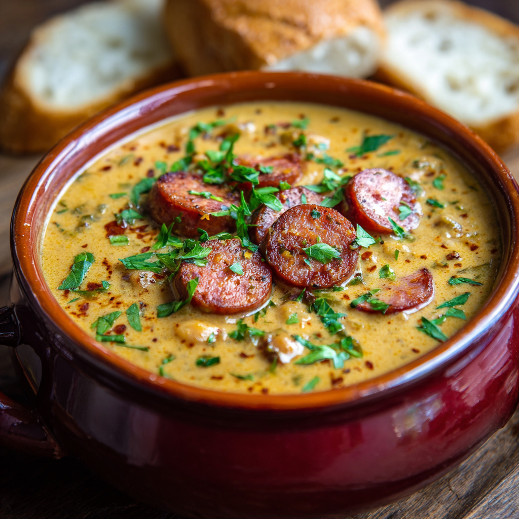 Creamy Bean Soup With Kielbasa
