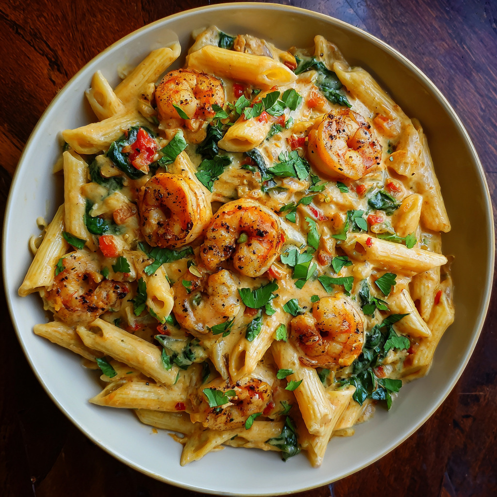 Spicy Creamy Shrimp Pasta