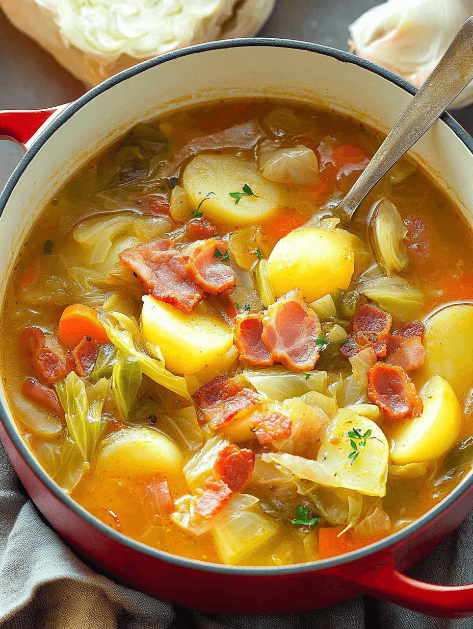 Hearty Irish Bacon Cabbage Potato Soup