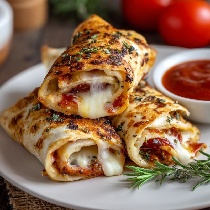 Quick Baked Pizza Wraps
