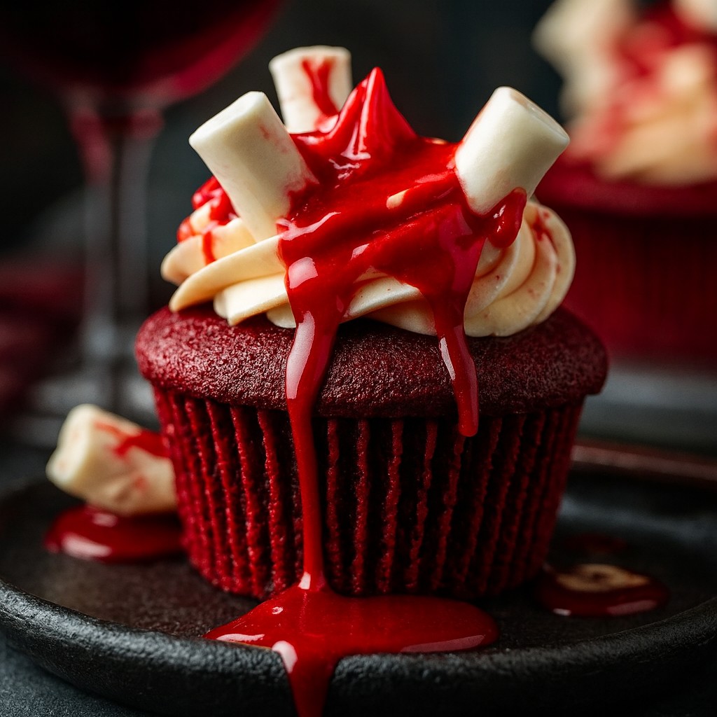 Delightful Vampire Bite Halloween Cupcakes