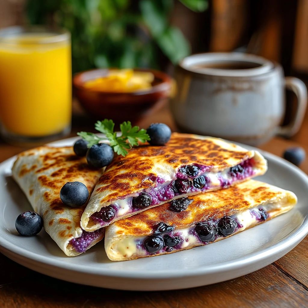 Sweet Blueberry Breakfast Quesadillas
