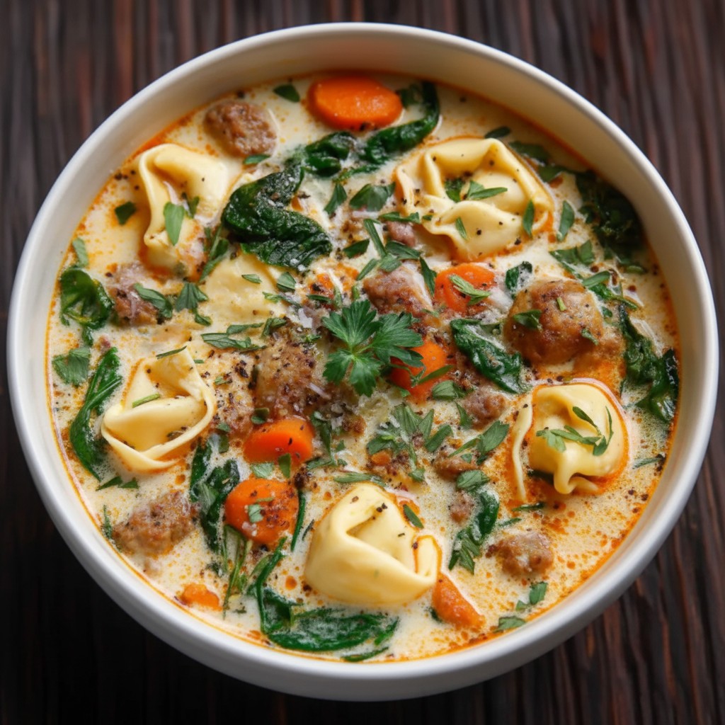 Hearty Tortellini Soup With Sausage