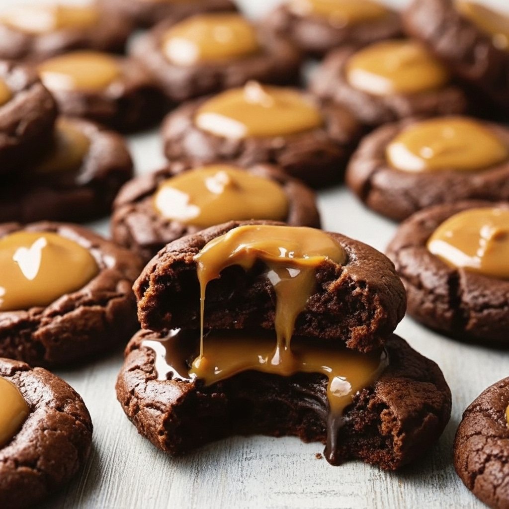Fudgy Chocolate Peanut Butter Cookies