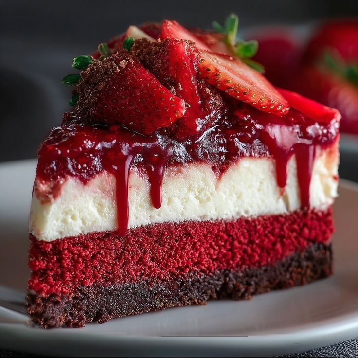 Flirty Velvet Strawberry Cheesecake
