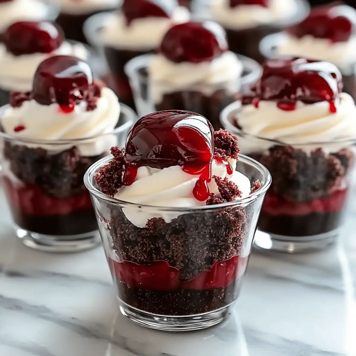 Delightful DLux Mini Dessert Cups Black Forest Cake