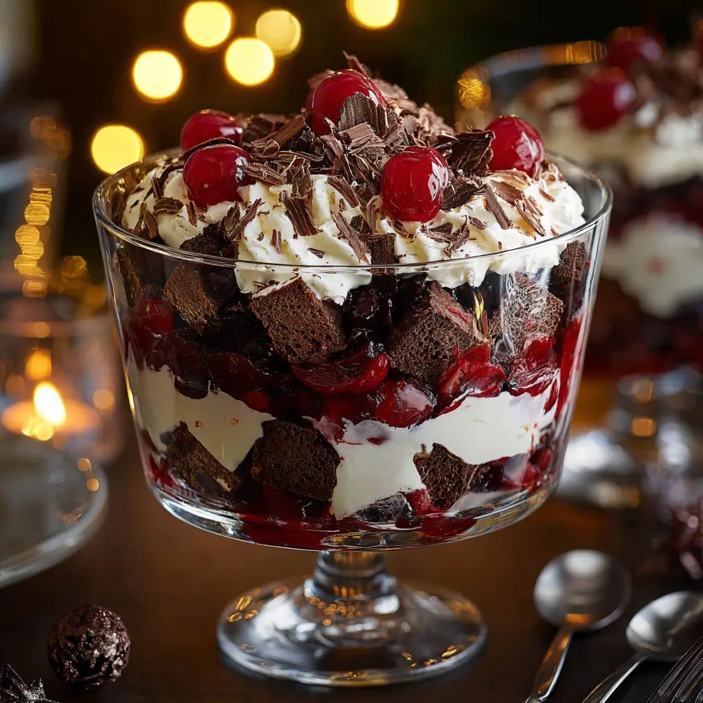 Easy Black Forest Trifle For Christmas