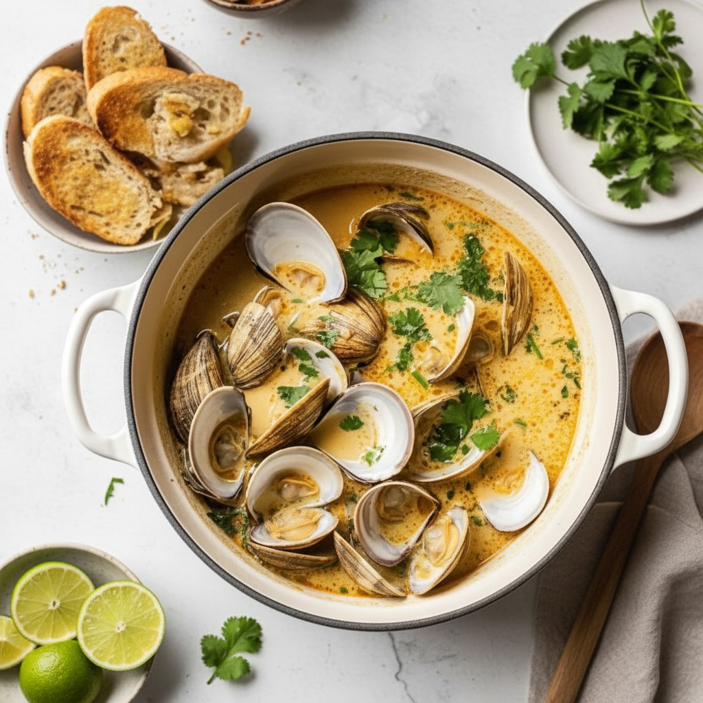 Fragrant Coconut Broth Clams With Lemongrass