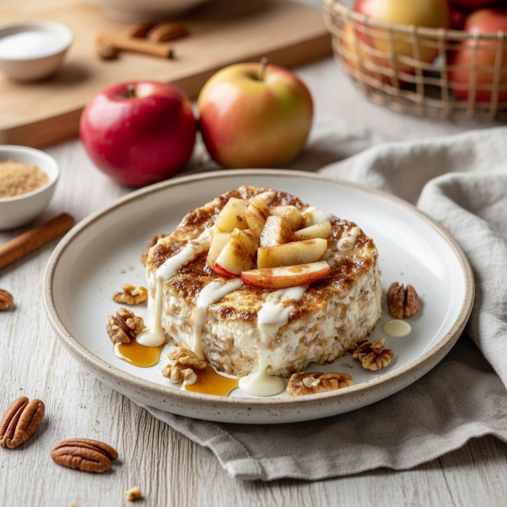 Warm Apple Cinnamon Cottage Cheese Bake
